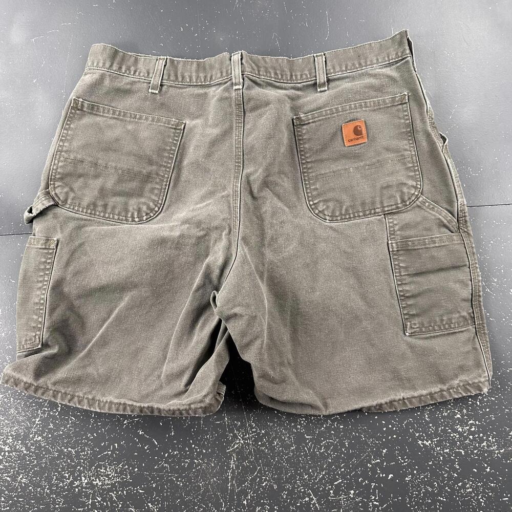 VTG Carhartt Shorts Men 40 (38 Actual) Olive Green Carpenter Duck Canvas B25Mos